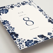 "brushstrokes in bloom" - Table Numbers in Indigo by Angela Marzuki - Detail
