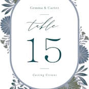 "Flourish" - Table Numbers in Bluemoon by Jen Owens - Detail