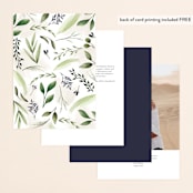 "Greenery Banner" - Table Numbers in Navy by Susan Moyal - Back of Card Options