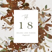 "Fall Flurry" - Table Numbers in Fall by Grace Kreinbrink - Detail
