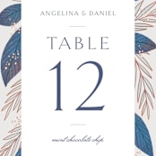 "Bouquet" - Table Numbers in Cobalt by Jen Owens - Detail