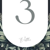 "Vintage Botanicals" - Table Numbers in Sage by GeekInk Design - Detail