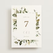 "Lovely" - Table Numbers in Moss by Petra Kern - Front