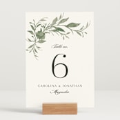 "Carolina" - Table Numbers in Meadow by Melanie Kosuge - Displayed (stand not included)