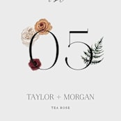 "Boho Chic" - Table Numbers in Moonstone by Cass Loh - Detail