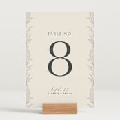 "Etched Frame" - Table Numbers in Eggshell by Robert and Stella - Displayed (stand not included)