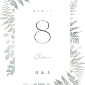 "Gilded Woodland" - Table Numbers in Fern by Kristie Kern - Detail
