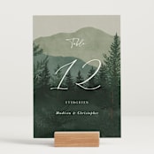 "The Forest" - Table Numbers in Jade by Elly - Displayed (stand not included)