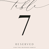 "Everlasting" - Table Numbers in Latte by Jennifer Postorino - Detail