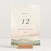 "Every Single Dawn With You" - Table Numbers in Forest by Petra Kern - Displayed (stand not included)
