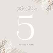 "Pampas & Palms" - Table Numbers in Ash by Kaydi Bishop - Detail