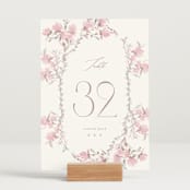 "butter blossoms" - Table Numbers in Posie by Phrosné Barwood - Displayed (stand not included)