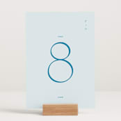 "Juniper" - Table Numbers in Capri by Blustery August - Displayed (stand not included)