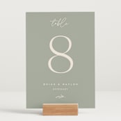 "Soft Arch" - Table Numbers in Sage by Erica Krystek - Displayed (stand not included)