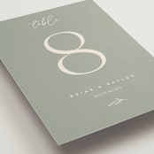 "Soft Arch" - Table Numbers in Sage by Erica Krystek - Detail