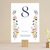 "modern folk" - Table Numbers in Blush by GeekInk Design - Front