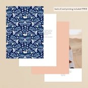 "modern folk" - Table Numbers in Blush by GeekInk Design - Back of Card Options