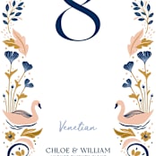 "modern folk" - Table Numbers in Blush by GeekInk Design - Detail