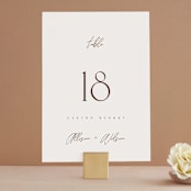 "Love Note" - Table Numbers in Ecru by AK Graphics - Front