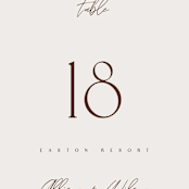 "Love Note" - Table Numbers in Ecru by AK Graphics - Detail