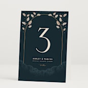 "Deco Garden" - Table Numbers in Dusk by GeekInk Design - Folded