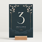 "Deco Garden" - Table Numbers in Dusk by GeekInk Design - Displayed (stand not included)