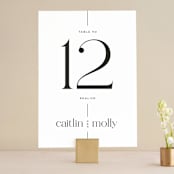 "Split Line" - Table Numbers in Black Tie by Amy Payne - Front