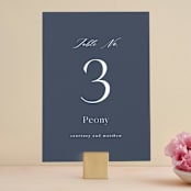 "Cascading Floral" - Table Numbers in Lagoon by Corinne Malesic - Front