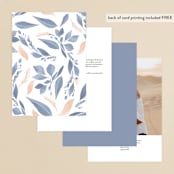"Cascading Floral" - Table Numbers in Lagoon by Corinne Malesic - Back of Card Options