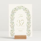 "Floral Arch" - Table Numbers in Greenery by Phrosné Barwood - Displayed (stand not included)