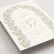 "Floral Arch" - Table Numbers in Greenery by Phrosné Barwood - Detail