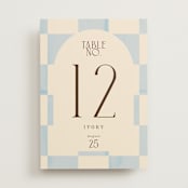 "Checker Wash" - Table Numbers in Ivory by Baumbirdy - Front