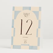 "Checker Wash" - Table Numbers in Ivory by Baumbirdy - Folded