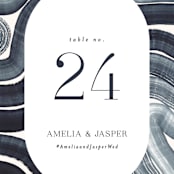 "Painted Trails" - Table Numbers in Navy by Alethea and Ruth - Detail