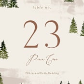"Into the Forest" - Table Numbers in Cream by Alethea and Ruth - Detail