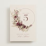 "Dried Floral Wreath" - Table Numbers in Cabernet by Erin Deegan - Front