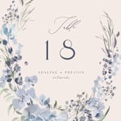 "Wildflower Wreath" - Table Numbers in Sky by Grace Kreinbrink - Detail