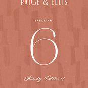 "Echo" - Table Numbers in Rust by Jennifer Wick - Detail