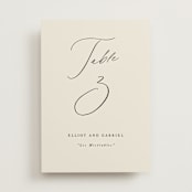 "Scripted Names" - Table Numbers in Ecru by Hooray Creative - Front