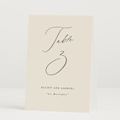 "Scripted Names" - Table Numbers in Ecru by Hooray Creative - Folded