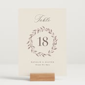"Delicate monogram" - Table Numbers in Ecru by Hooray Creative - Displayed (stand not included)