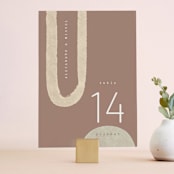 "Minimalist Shapes" - Table Numbers in Natural by Heather Cairl - Front
