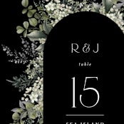 "A Wedding in the Garden" - Table Numbers in Charcoal by Chris Griffith - Detail