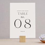 "Apropos" - Table Numbers in Au Lait by Design Lotus - Front