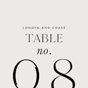 "Apropos" - Table Numbers in Au Lait by Design Lotus - Detail