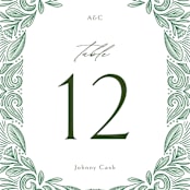 "Ornate" - Table Numbers in Sage by Jen Owens - Detail