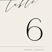 "Violet " - Table Numbers in Linen by Kelly Schmidt - Detail