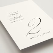 "When I Fall In Love" - Table Numbers in Snow Bright by Design Lotus - Detail