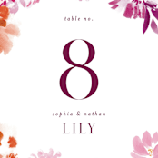 "veranda" - Table Numbers in Merlot by Angela Marzuki - Detail