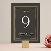 "Arabesque" - Table Numbers in Obsidian by Robert and Stella - Front